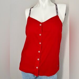 NWT Tommy Hilfiger Red Button Down Cami Size Small